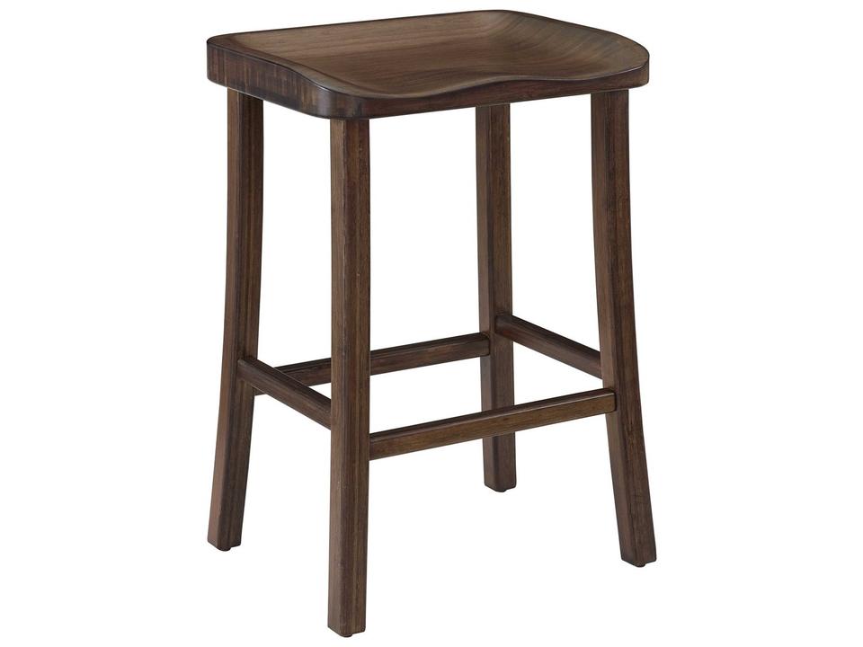 Tulip Solid Bamboo Backless Bar Stool in Black Walnut Finish