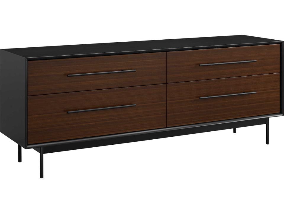 Park Avenue 4 Drawer Double Dresser in Ruby and Matte Black