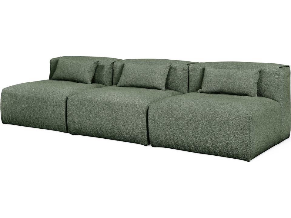 Nest Modular 3-Seat Boucle Sofa in Morris Pine Green