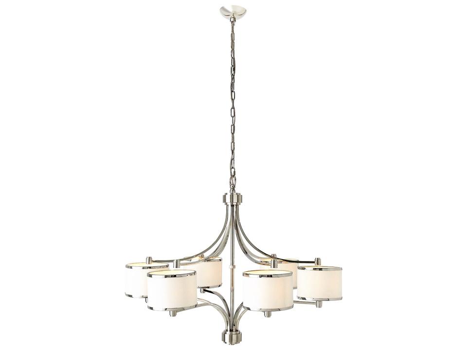 Sids 6-Light Drum Chandelier in Shiny Nickel