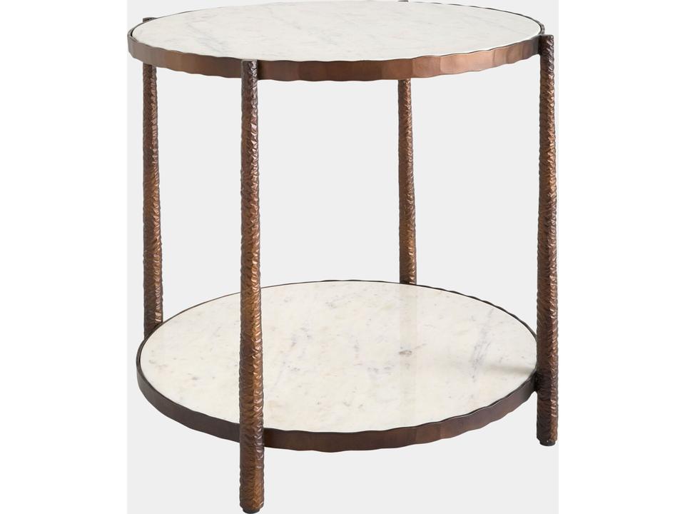 Forgiato Round Marble Natural End Table