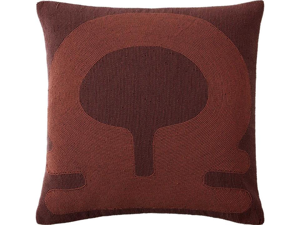 Carthago Beaded Pillow in Key Rust with Velvet Back