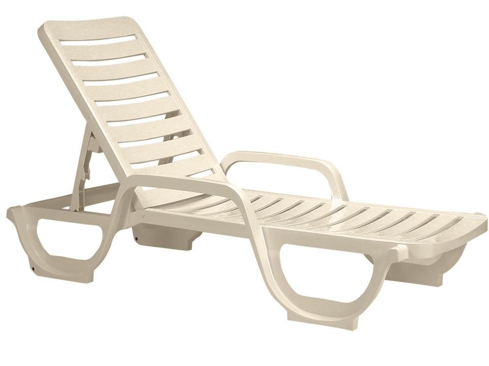 Bahia Resin Sandstone Stacking Adjustable Outdoor Patio Chaise Lounge
