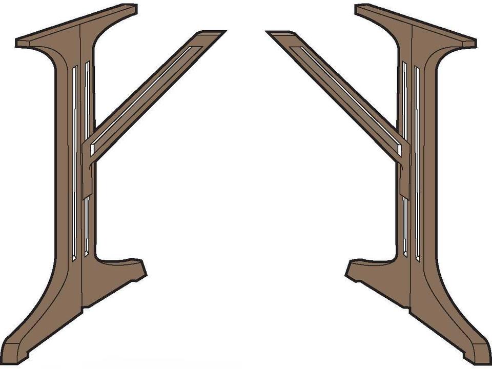 Alpha Lateral Table Base in Taupe