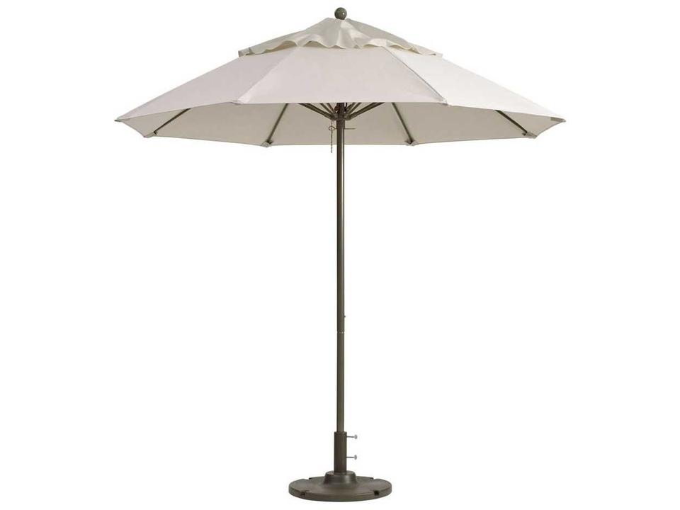 Windmaster Aluminum 9 Foot Round Fiberglass Outdoor Patio Umbrella in Canvas