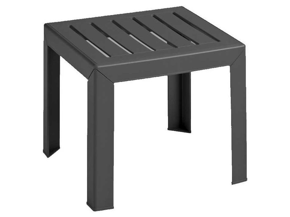 Bahai Resin Charcoal Square Low Outdoor Patio End Table