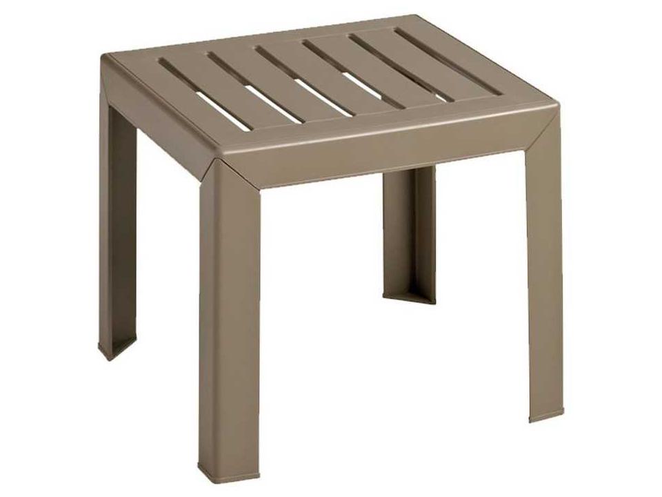 Bahai Resin Taupe Square Patio End Table