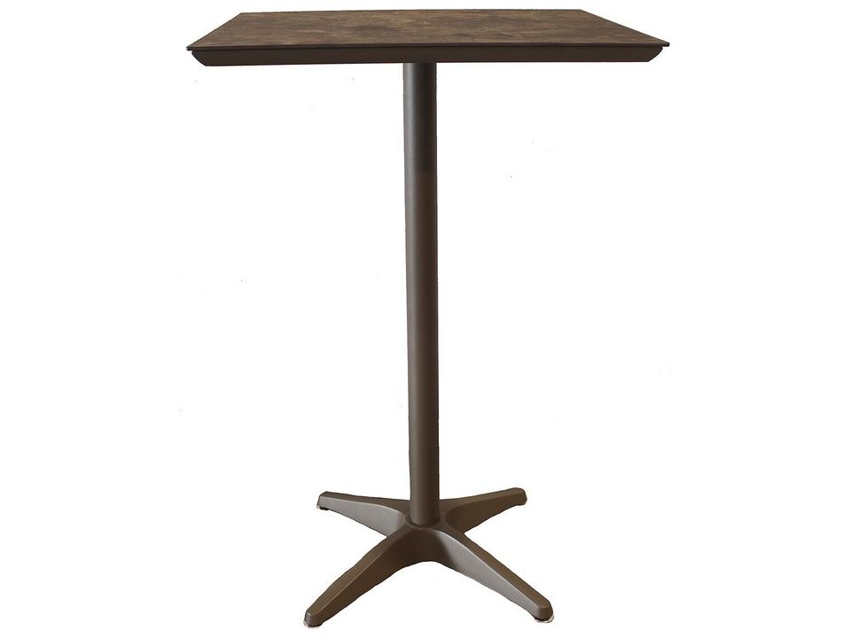 Sunset Square HPL Bar Height Table with Fusion Bronze Aluminum Frame