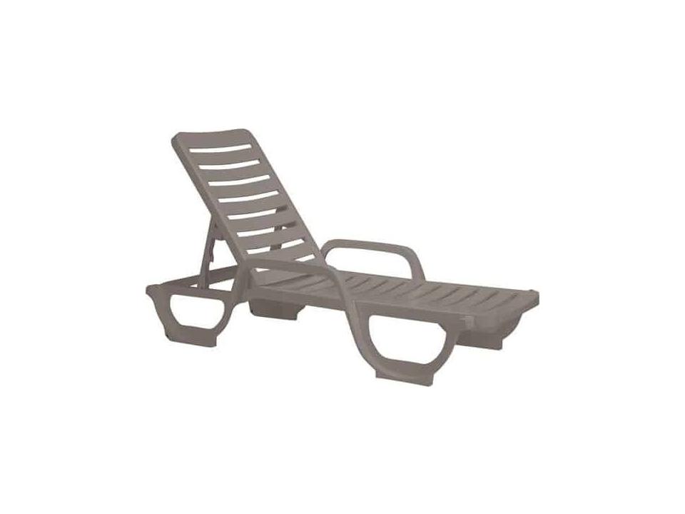 Bahia Resin French Taupe Stacking Adjustable Outdoor Chaise Lounge