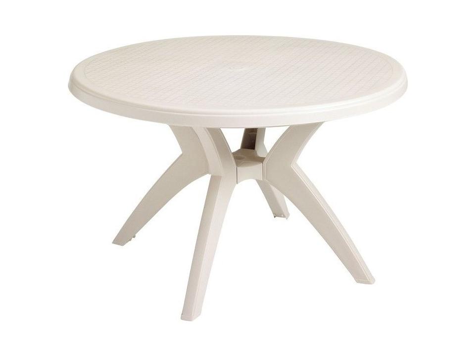 Ibiza Resin Sand Round Outdoor Patio Dining Table with Umbrella Hole