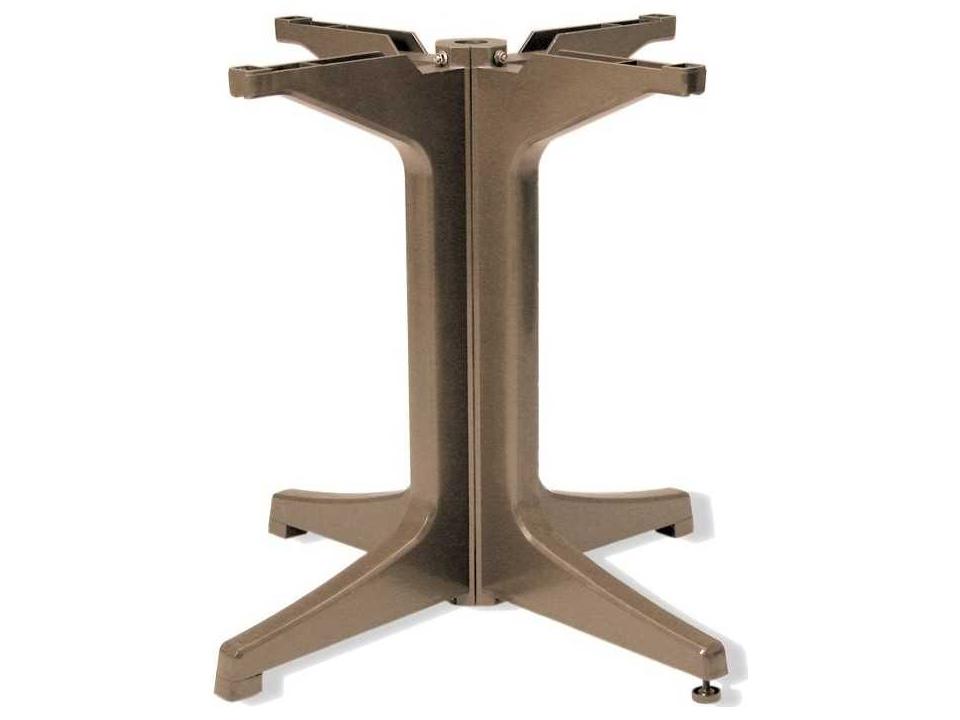 Alpha Resin Large Pedestal Table Base in Taupe