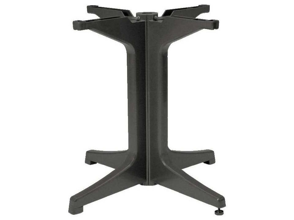 Alpha Large Pedestal Table Base in Charcoal