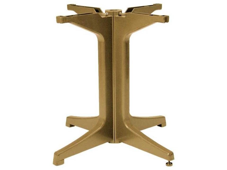 Alpha Resin Large Pedestal Table Base in Teakwood