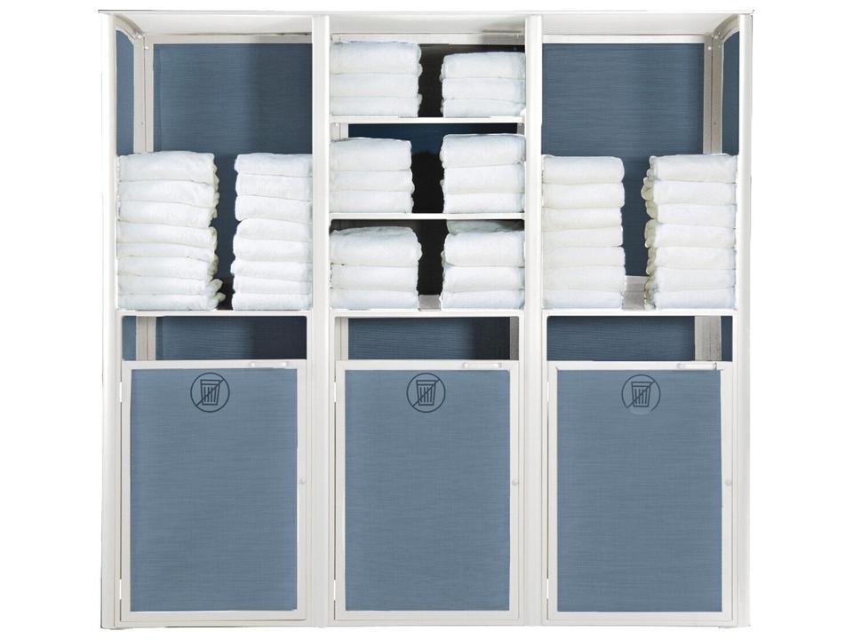 Sunset Triple Unit Towel Valet in Madras Blue and Glacier White