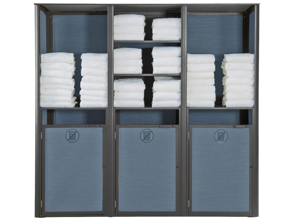 Sunset Sling Triple Unit Towel Valet in Mandras Blue Volcanic Black
