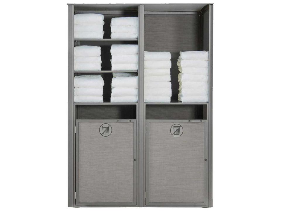 Sunset Sling Aluminum Towel Valet Double Unit with Solid Gray Sling