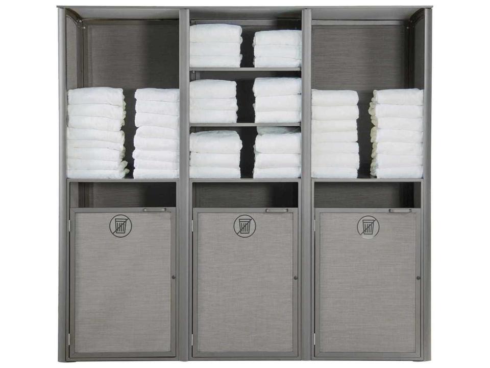 Sunset Triple Unit Towel Valet Solid Gray Platinum Gray