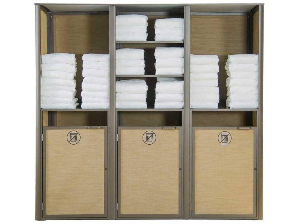 Sunset Aluminum Textilene Triple Towel Valet in Cognac Fusion Bronze