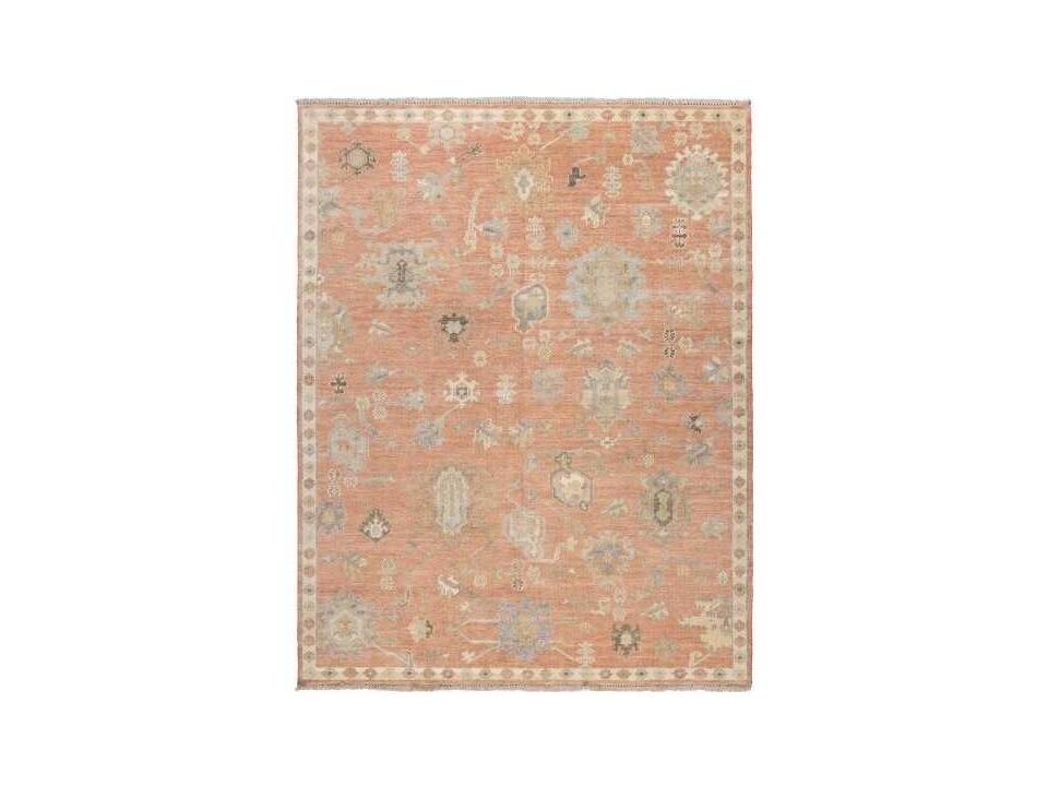 Lexington Hand Knotted Wool Area Rug in Rust
