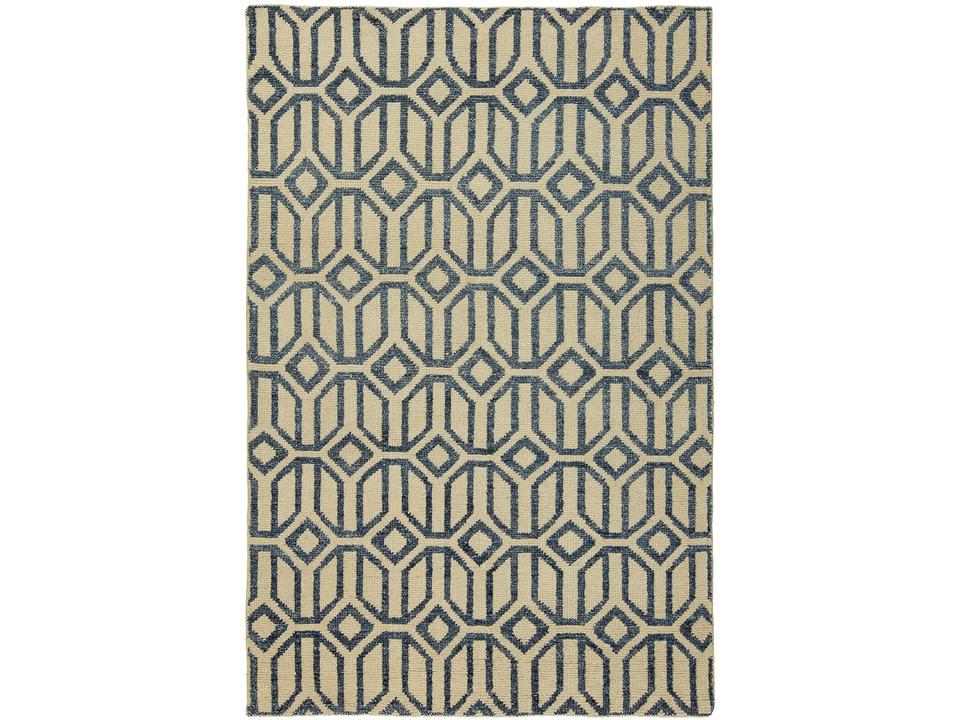 Vesta Hand-Knotted Wool Area Rug in Ivory