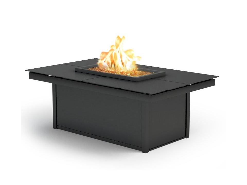 Mode Aluminum Rectangular Outdoor Patio Fire Pit Table