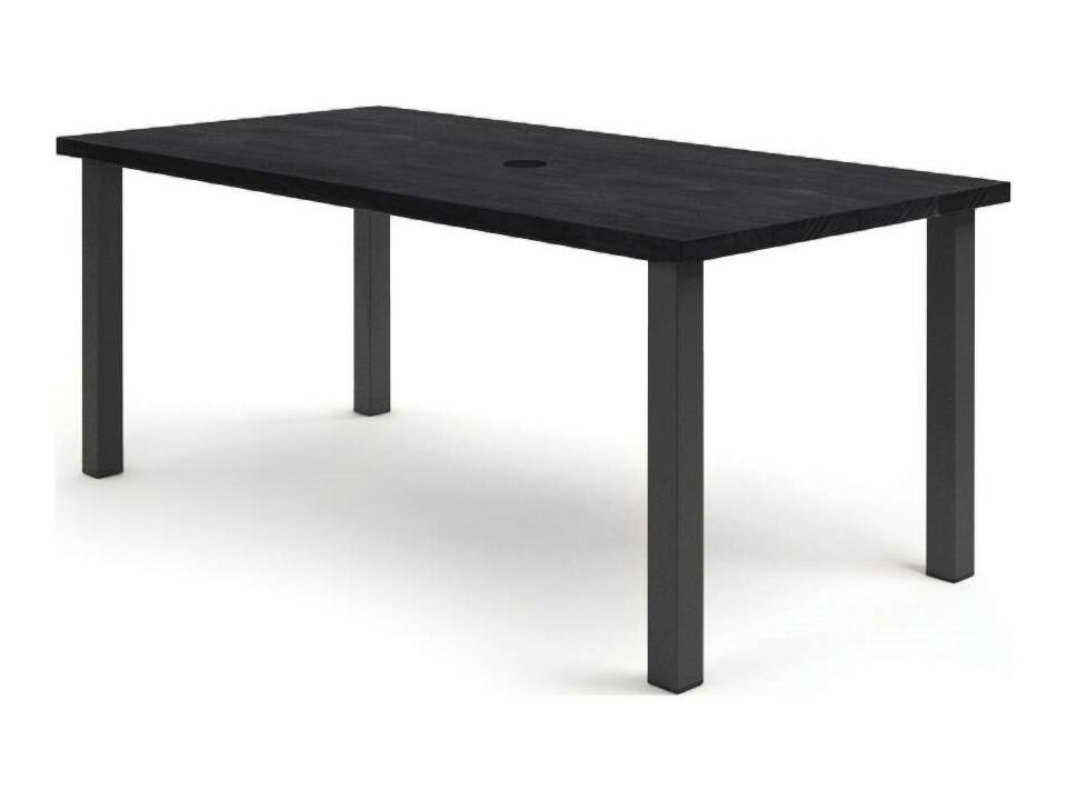 Timber Aluminum Rectangular Counter Table with Umbrella Hole