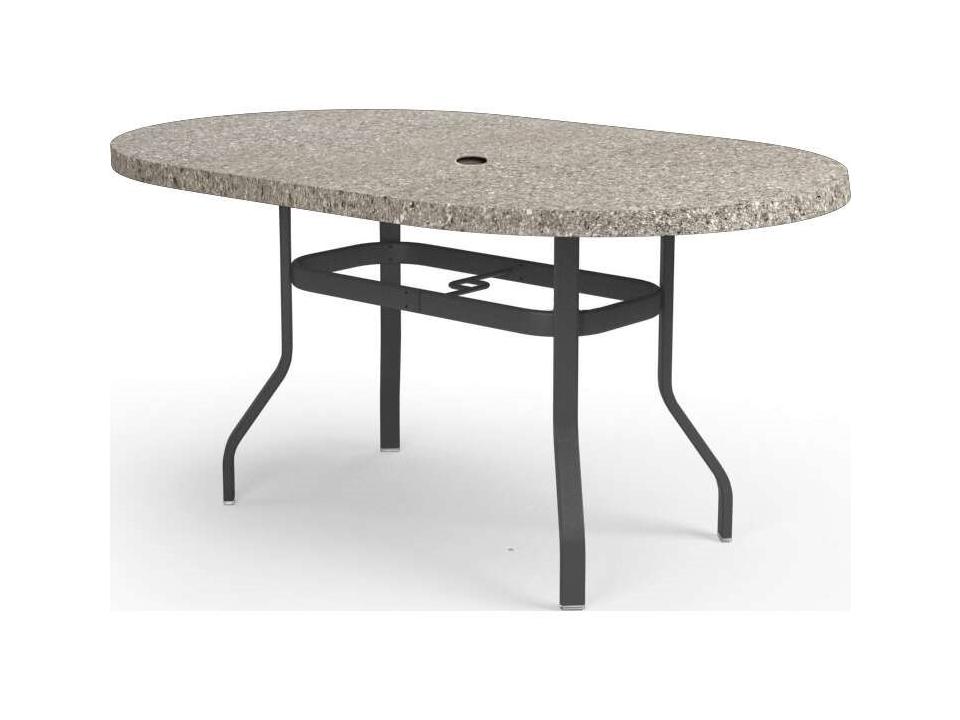 Shadow Rock Aluminum Oval Counter Table with Umbrella Hole