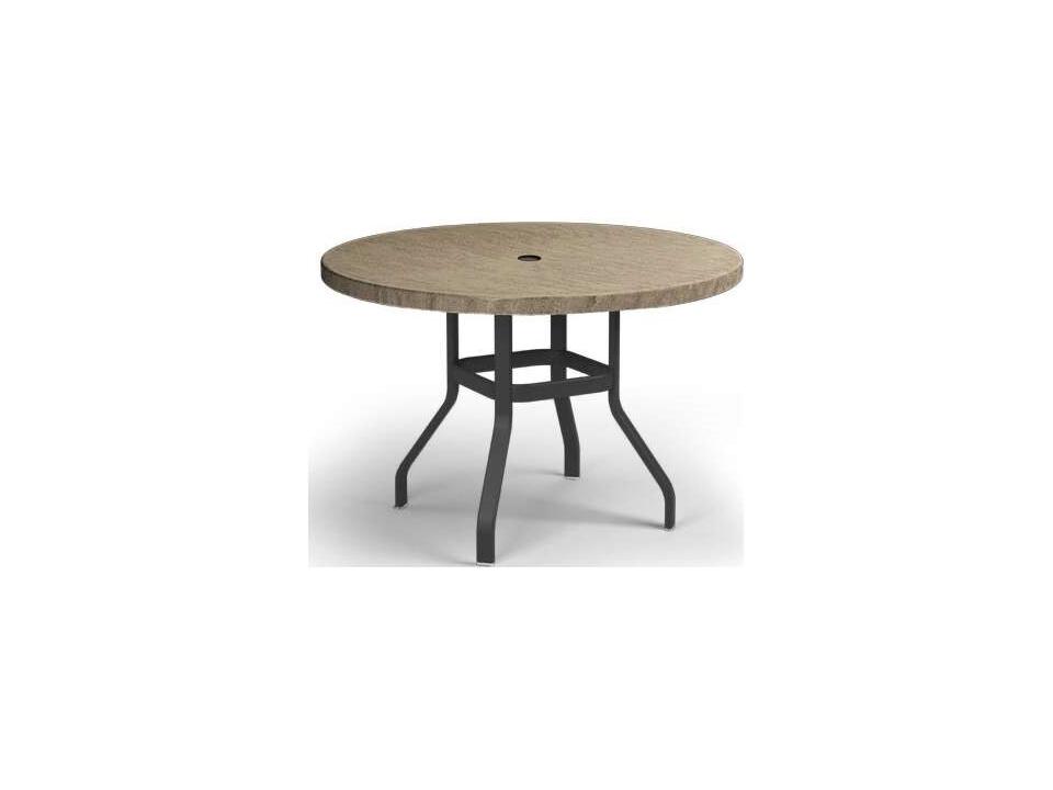 Slate Aluminum 42-Inch Round Counter Table with Umbrella Hole