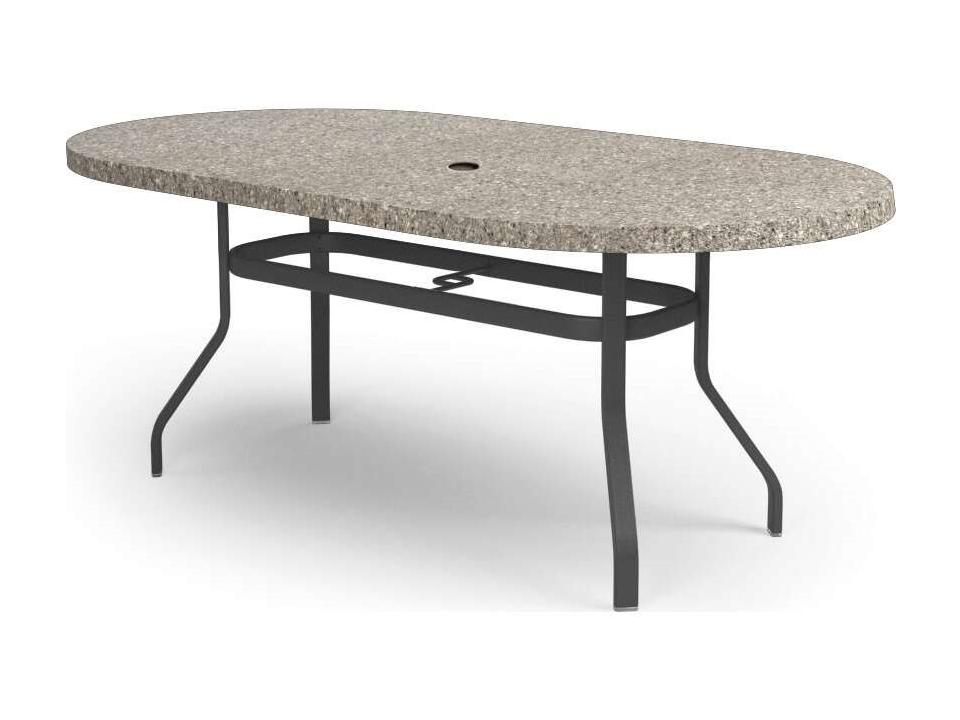 Shadow Rock Aluminum Oval Counter Table with Umbrella Hole
