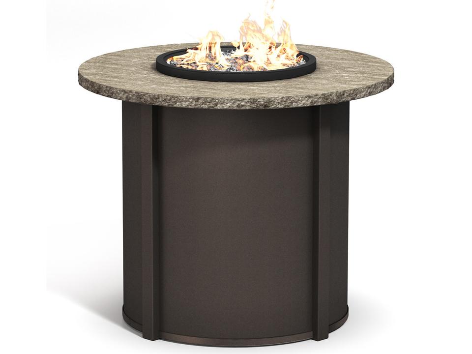 Slate Aluminum Round Outdoor Fire Pit Table