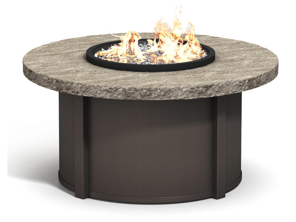 Slate Aluminum Round Patio Fire Pit Table