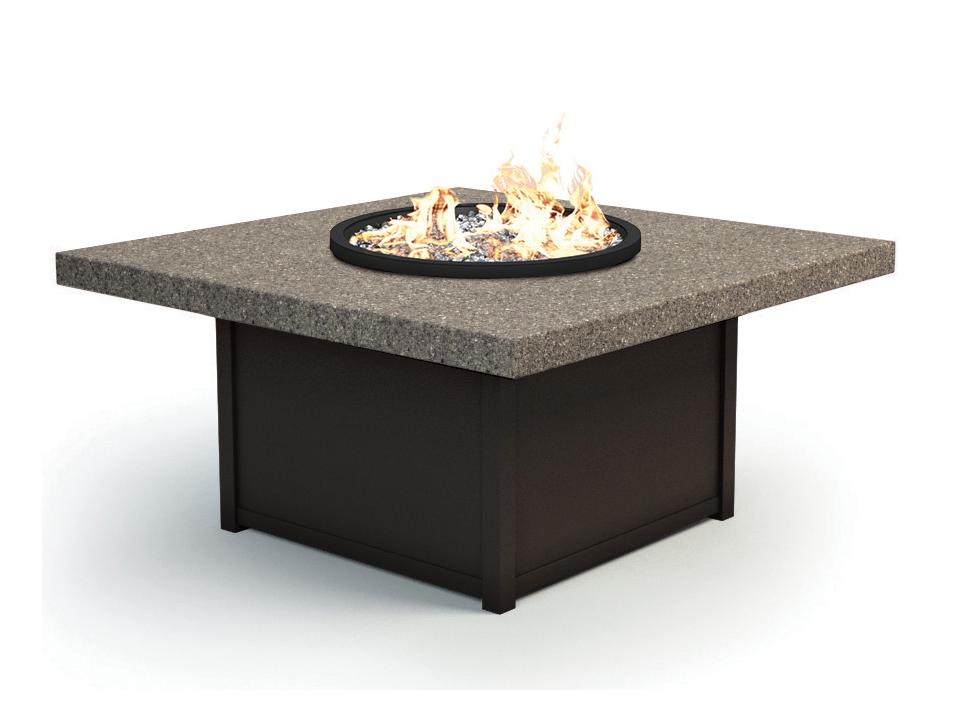 Stonegate Aluminum Square Outdoor Patio Fire Pit Table