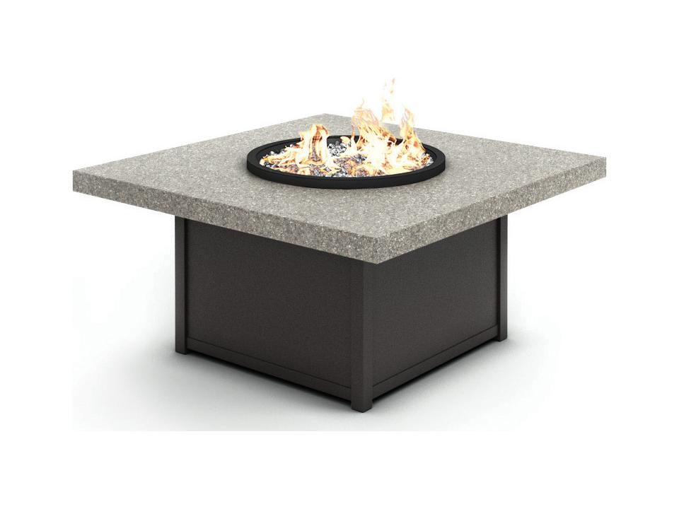 Shadow Rock Aluminum Square Patio Fire Pit Table