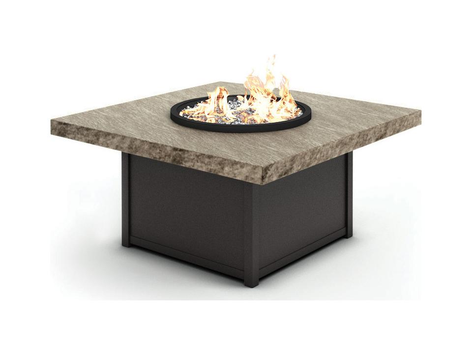 Slate Aluminum Square Outdoor Fire Pit Table