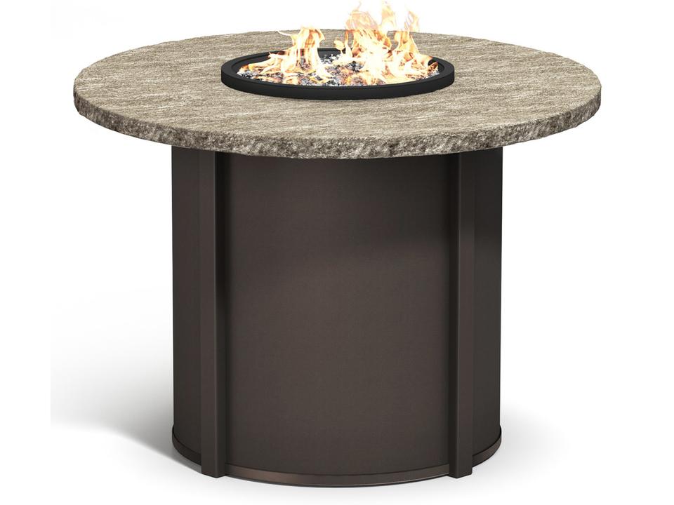 Slate Aluminum Round Patio Fire Pit Table