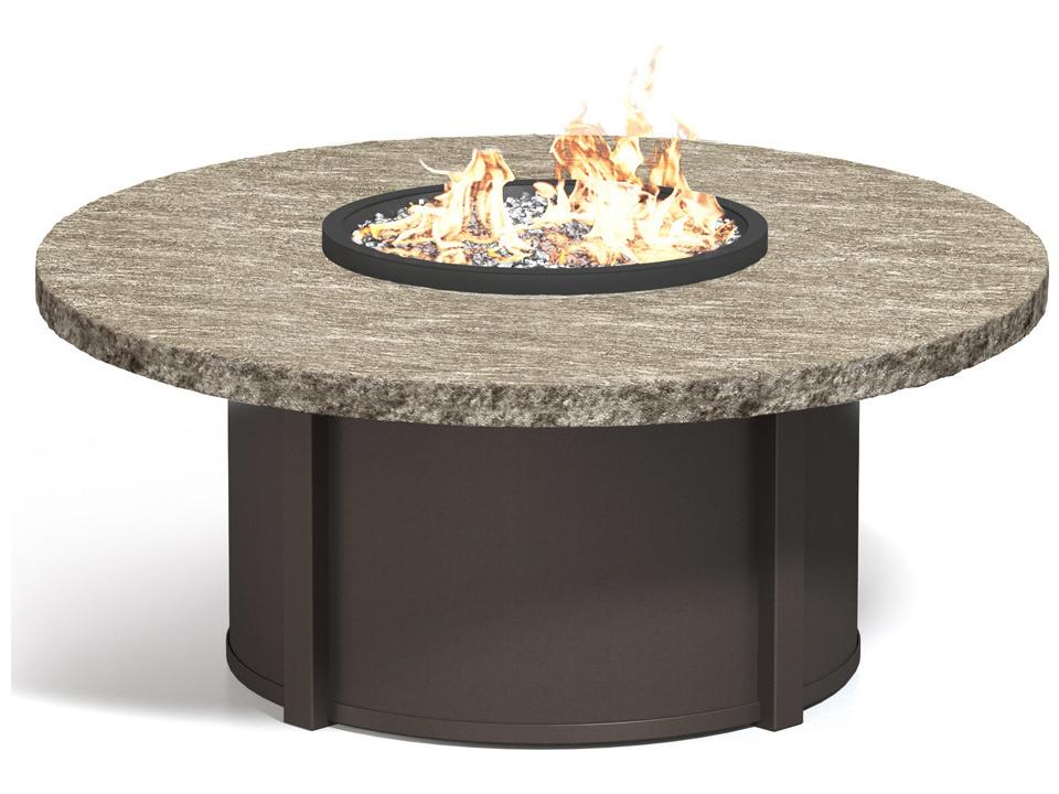 Slate Aluminum Round Outdoor Patio Fire Pit Table