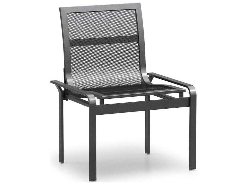 Elevate Mesh Aluminum Stackable Outdoor Patio Dining Side Chair Set of 2