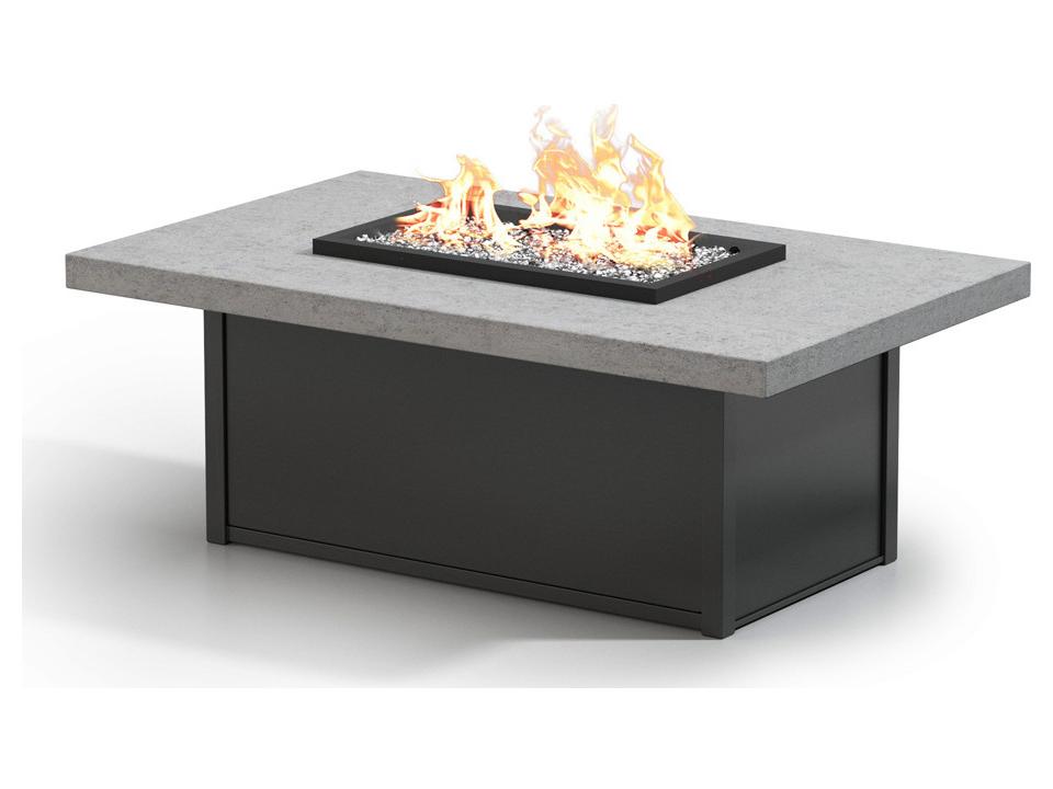 Concrete Aluminum Rectangular Patio Fire Pit Table