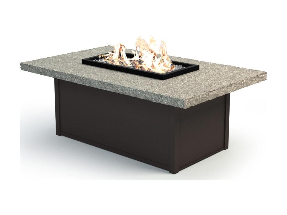 Shadow Rock Aluminum Rectangular Outdoor Patio Fire Pit Table