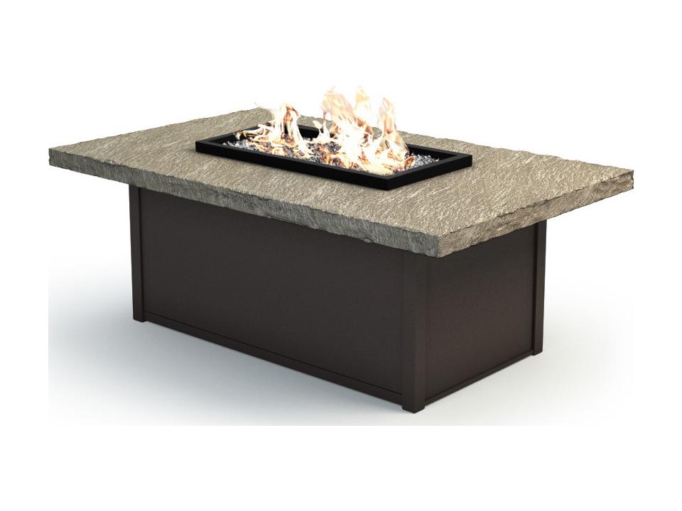 Slate Aluminum Rectangular Patio Fire Pit Table