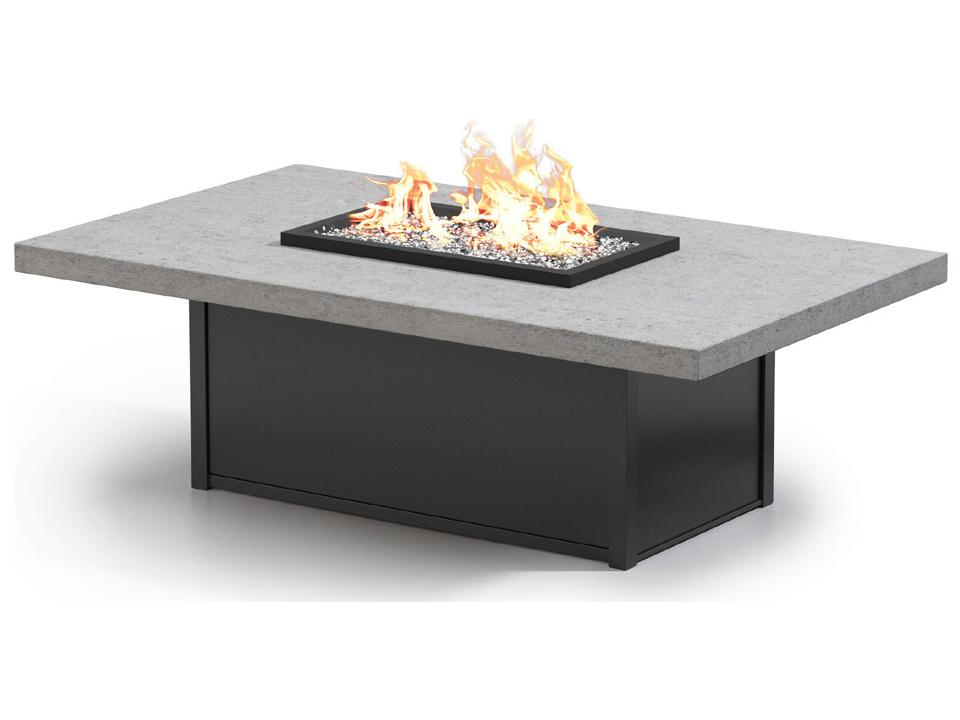 Concrete Aluminum Rectangular Patio Fire Pit Table