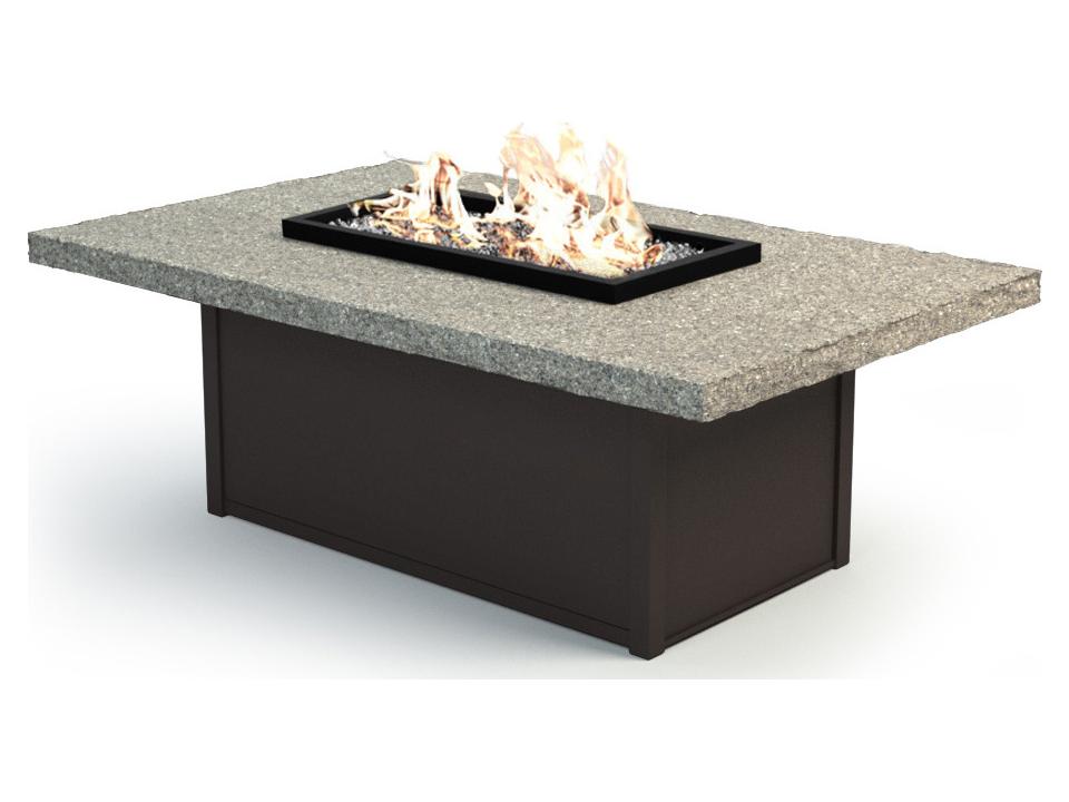 Shadow Rock Aluminum Rectangular Outdoor Patio Fire Pit Table