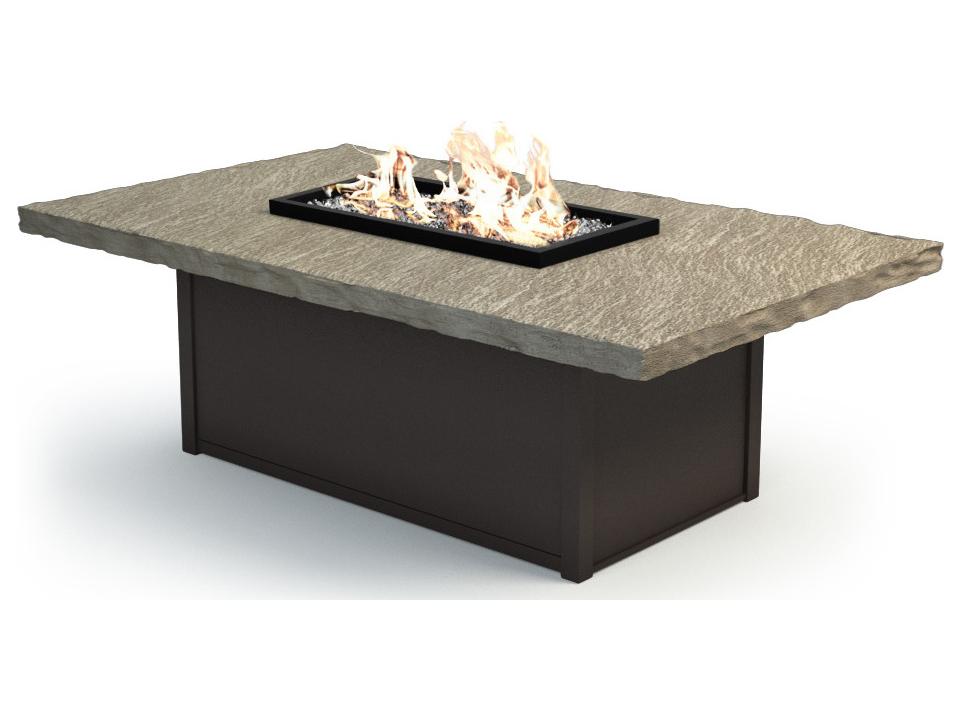 Slate Aluminum Rectangular Patio Fire Pit Table