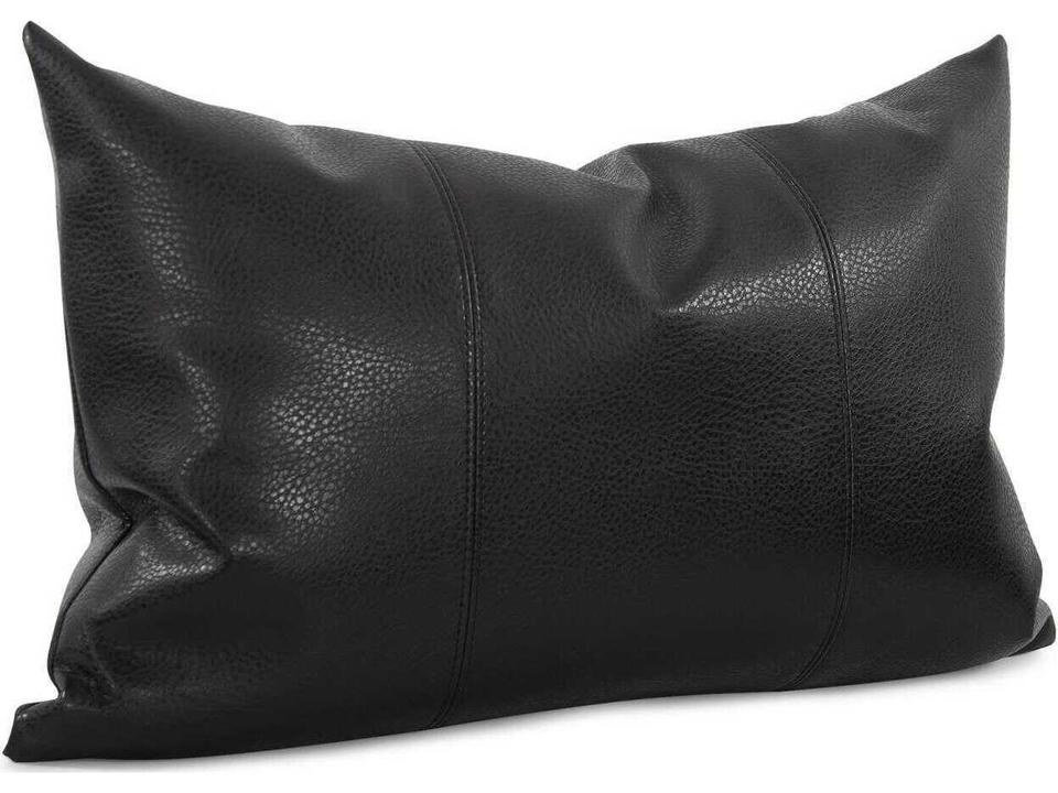 Avanti 14x22 Inch Faux Leather Accent Pillow in Black
