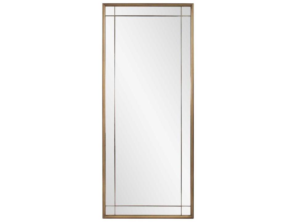Chiverny French Panel Wall Mirror in Antique Brass