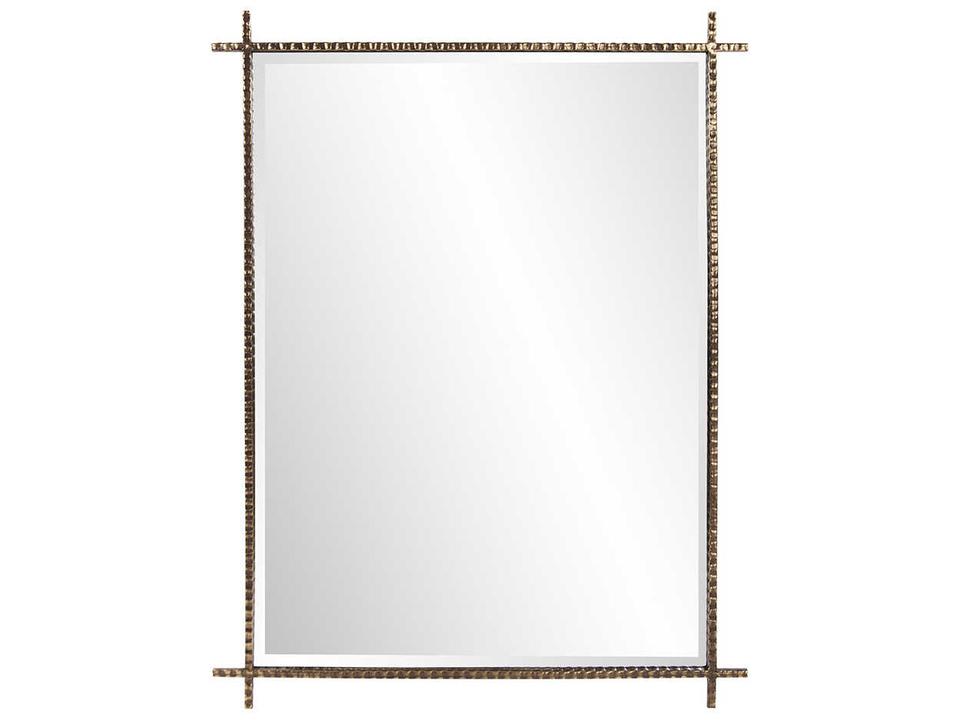 Isarno Rectangular Wall Mirror in Antique Bronze Finish