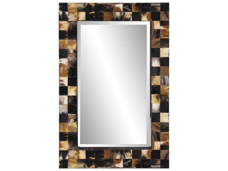 Elias Rectangular Wall Mirror with Inlaid Horn Frame