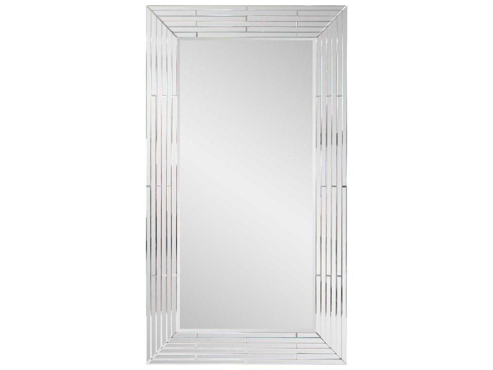 Lenox Champagne Rectangular Wall Mirror Oversized Beveled Design