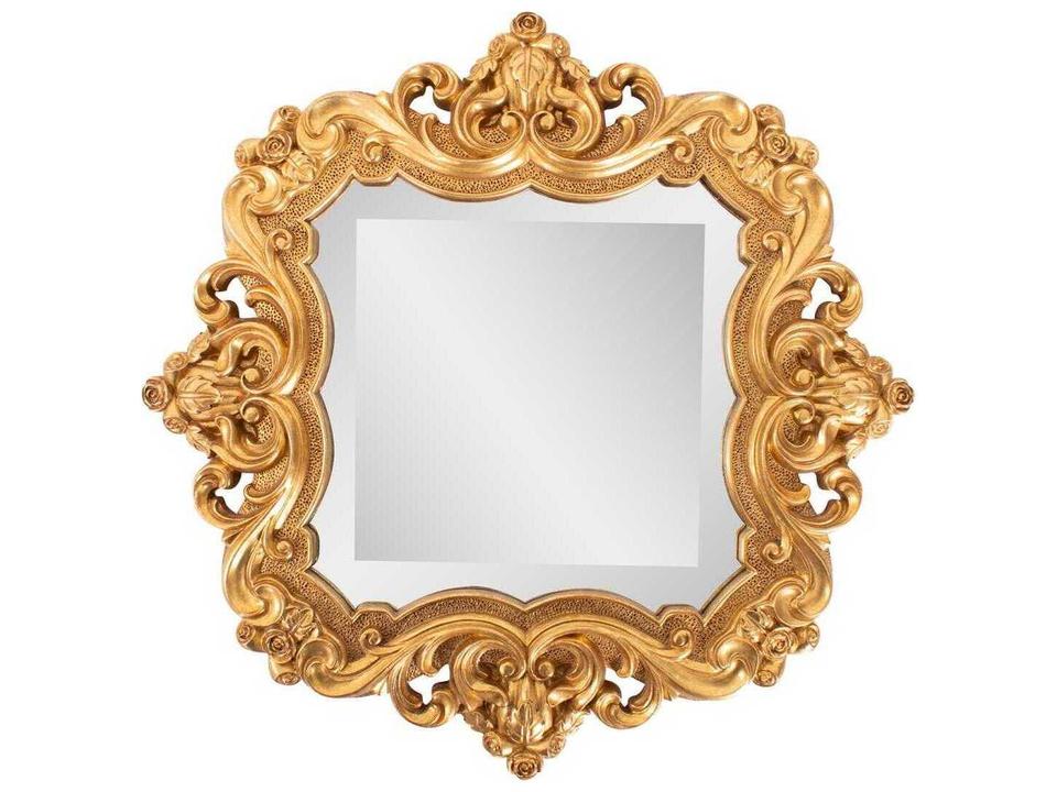 French D' Amboise Antique Gold Square Wall Mirror
