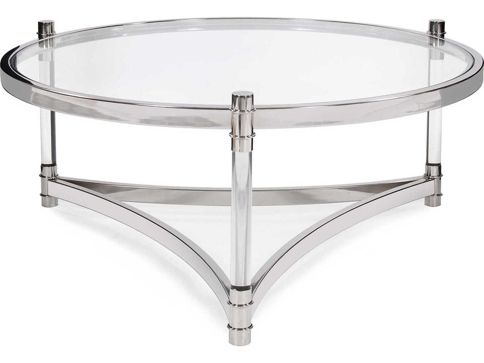 Carter Round Glass Silver Coffee Table